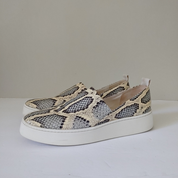 Vince Saxon 2 Slip On Platform Sneakers Shoes Snakeskin Size 8 - Picture 3 of 16